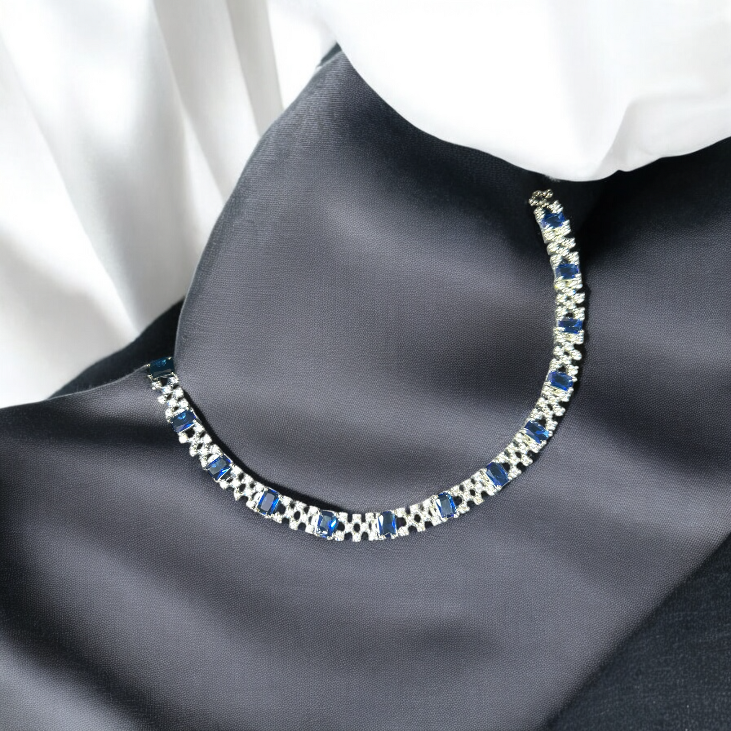 Elegant AD Necklace – Sparkling AD stone necklace for women, perfect for formal occasions and everyday luxury.