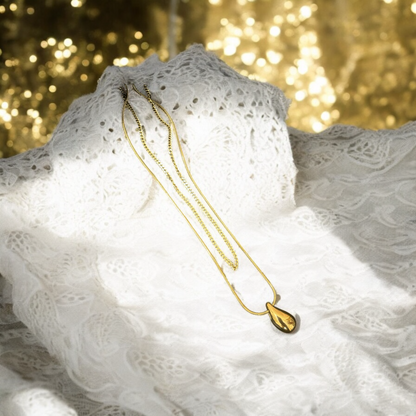 Two Layered Drop Necklace with cascading layers, a perfect blend of elegance and style for every occasion.